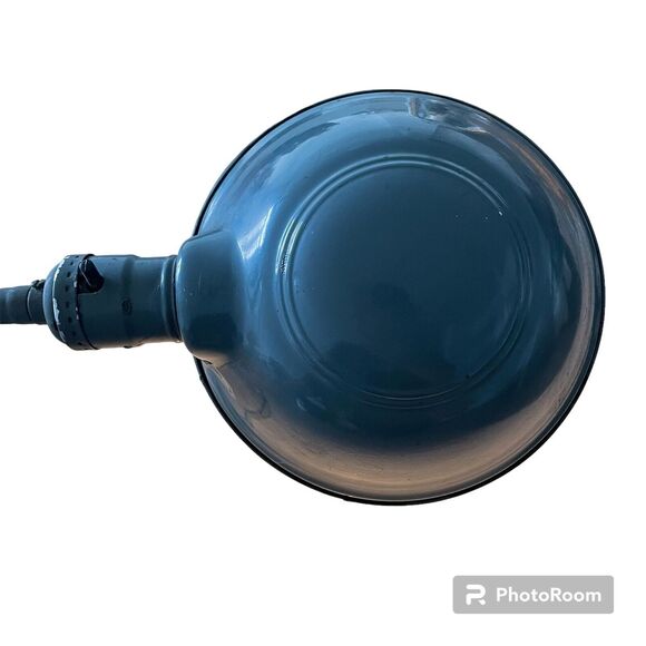 Art Deco Antique Leviton Goose Neck Cast Iron Desk Lamp USA Works MCM Gray - Picture 3 of 8